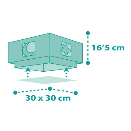 Dalber 63236H - Dětské stropní svítidlo MOONLIGHT 2xE27/60W/230V zelená