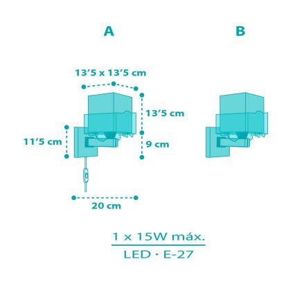 Dalber 63319 - Dětské nástěnné svítidlo HAPPY JUNGLE 1xE27/15W/230V