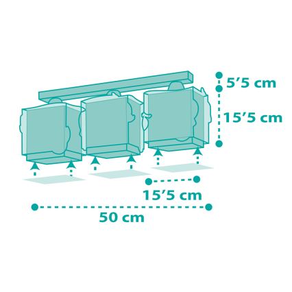 Dalber 63443 - Dětské stropní svítidlo MERMAIDS 3xE27/60W/230V