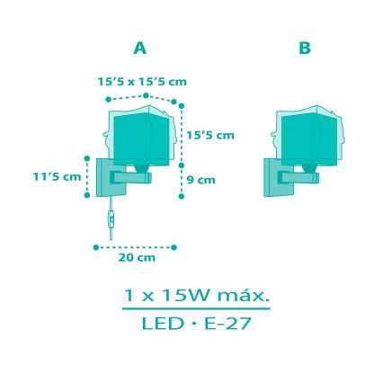 Dalber 63449 - Dětské nástěnné svítidlo MERMAIDS 1xE27/60W/230V