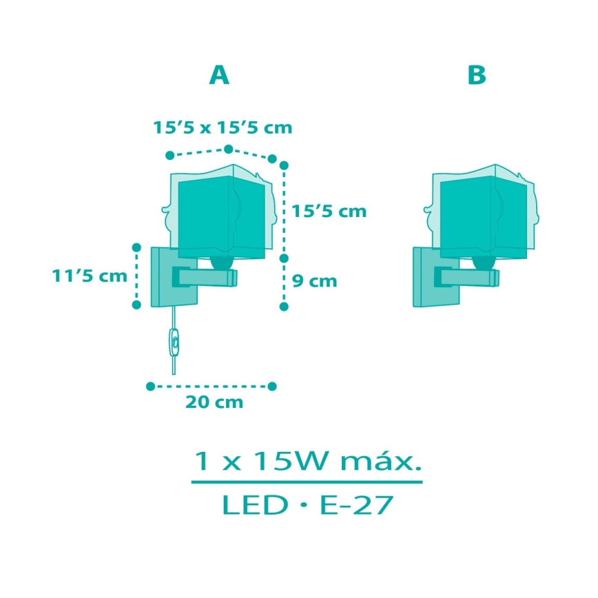 Dalber 63449 - Dětské nástěnné svítidlo MERMAIDS 1xE27/60W/230V