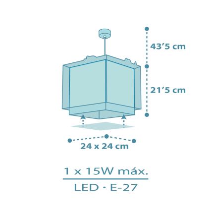 Dalber 63452 - Dětský lustr BABY DINOS 1xE27/15W/230V pestrobarevná