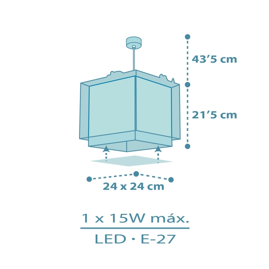Dalber 63452 - Dětský lustr BABY DINOS 1xE27/15W/230V pestrobarevná