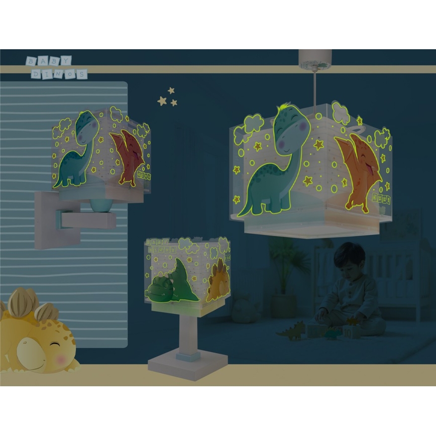 Dalber 63459 - Dětská nástěnná lampa BABY DINOS 1xE27/15W/230V pestrobarevná