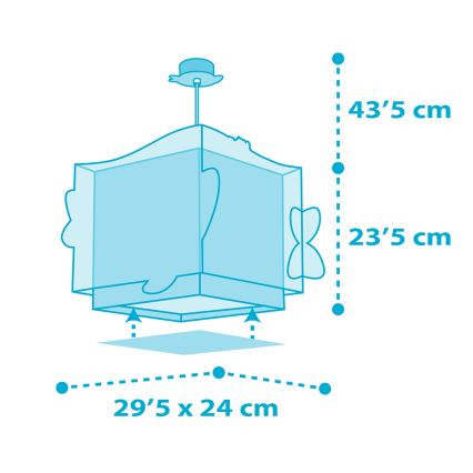 Dalber 63472 - Dětský lustr BABY SHARK 1xE27/60W/230V