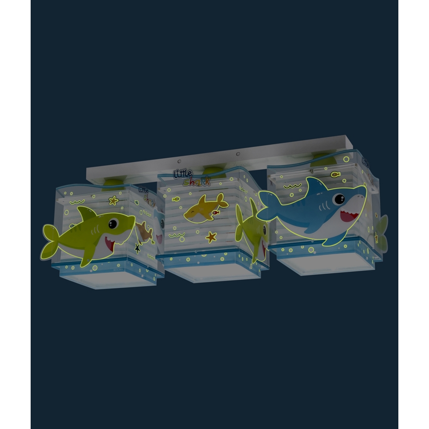 Dalber 63473 - Dětské stropní svítidlo BABY SHARK 3xE27/60W/230V