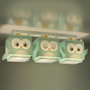 Dalber 64393 - Dětské stropní svítidlo LITTLE OWL 3xE27/60W/230V