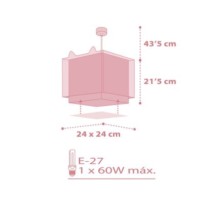 Dalber 64582 - Dětský lustr LITTLE FOX 1xE27/60W/230V