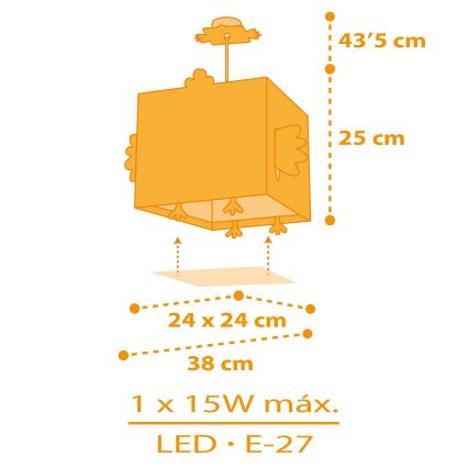 Dalber 64642 - Dětský lustr LITTLE CHICKEN 1xE27/15W/230V