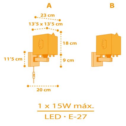 Dalber 64649 - Dětské nástěnné svítidlo LITTLE CHICKEN 1xE27/15W/230V