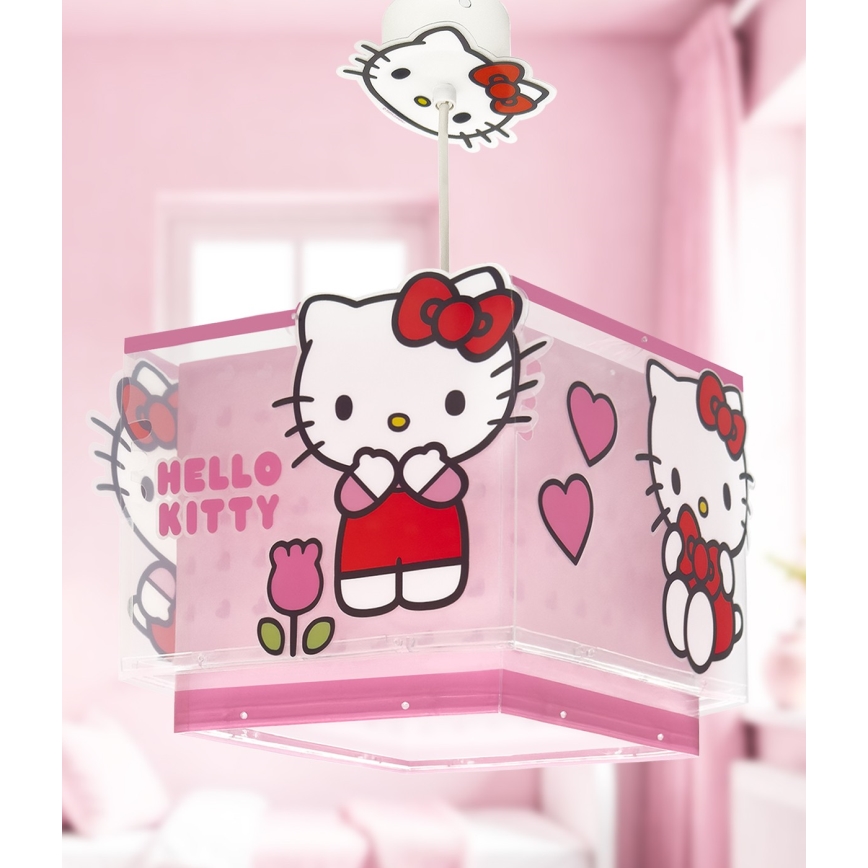 Dalber 73262 - Dětský lustr HELLO KITTY 1xE27/15W/230V růžová