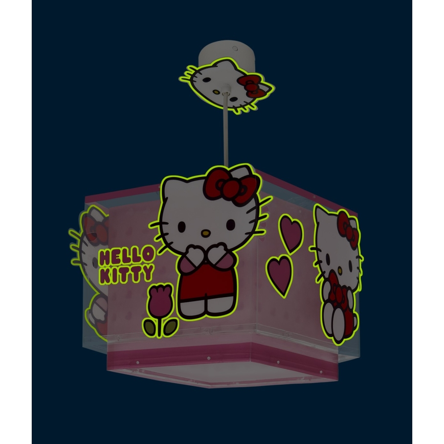 Dalber 73262 - Dětský lustr HELLO KITTY 1xE27/15W/230V růžová
