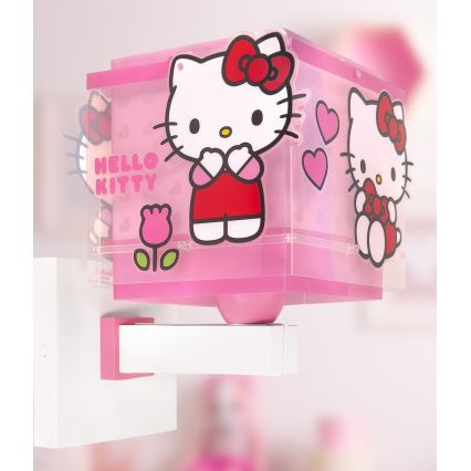 Dalber 73269 - Dětská nástěnná lampa HELLO KITTY 1xE27/15W/230V růžová