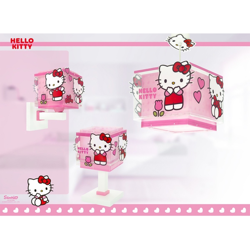 Dalber 73269 - Dětská nástěnná lampa HELLO KITTY 1xE27/15W/230V růžová