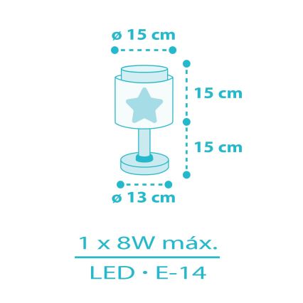 Dalber 76011T - Dětská lampička BABY DREAMS 1xE14/8W/230V modrá