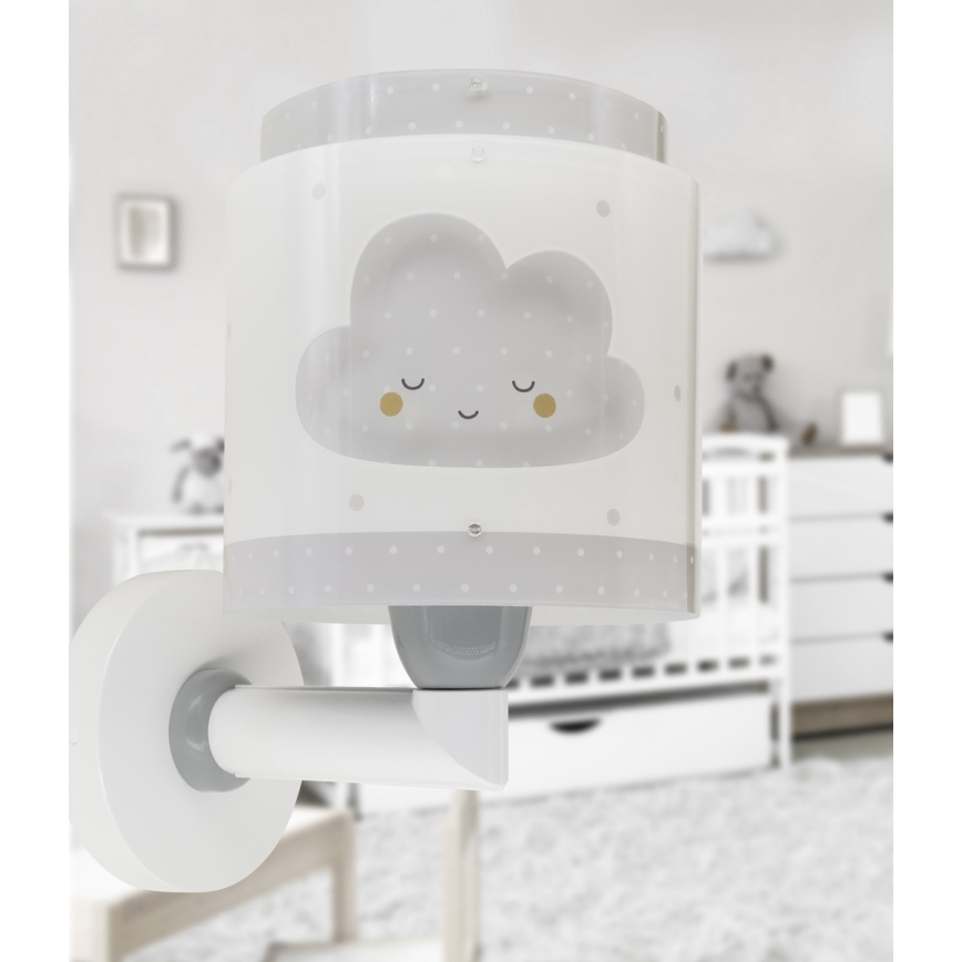 Dalber 76019E - Dětské nástěnné svítidlo BABY DREAMS 1xE27/15W/230V šedá