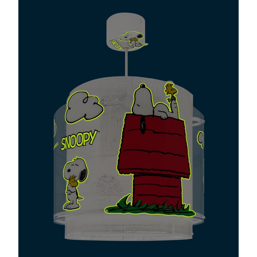 Dalber 76302 - Dětský lustr SNOOPY 1xE27/15W/230V bílá/červená