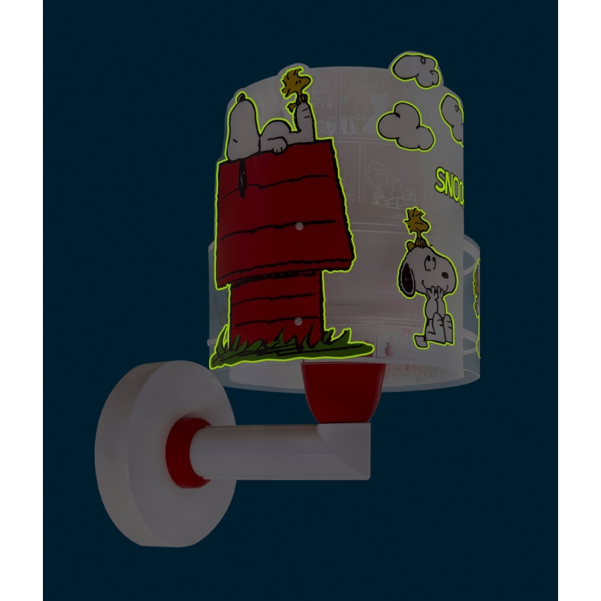 Dalber 76309 - Dětská nástěnná lampa SNOOPY 1xE27/15W/230V bílá/červená
