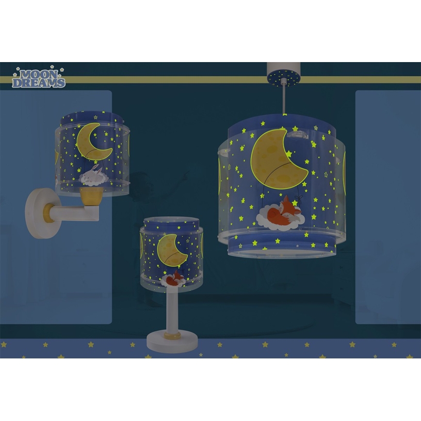 Dalber 76632 - Dětský lustr MOON DREAMS 1xE27/15W/230V modrá