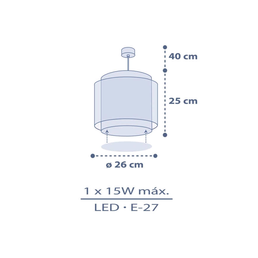 Dalber 76632 - Dětský lustr MOON DREAMS 1xE27/15W/230V modrá