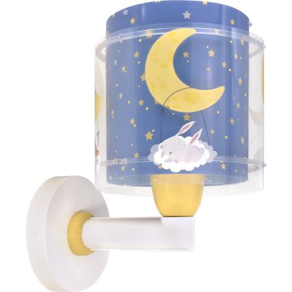 Dalber 76639 - Dětská nástěnná lampa MOON DREAMS 1xE27/15W/230V modrá