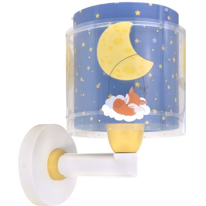 Dalber 76639 - Dětská nástěnná lampa MOON DREAMS 1xE27/15W/230V modrá