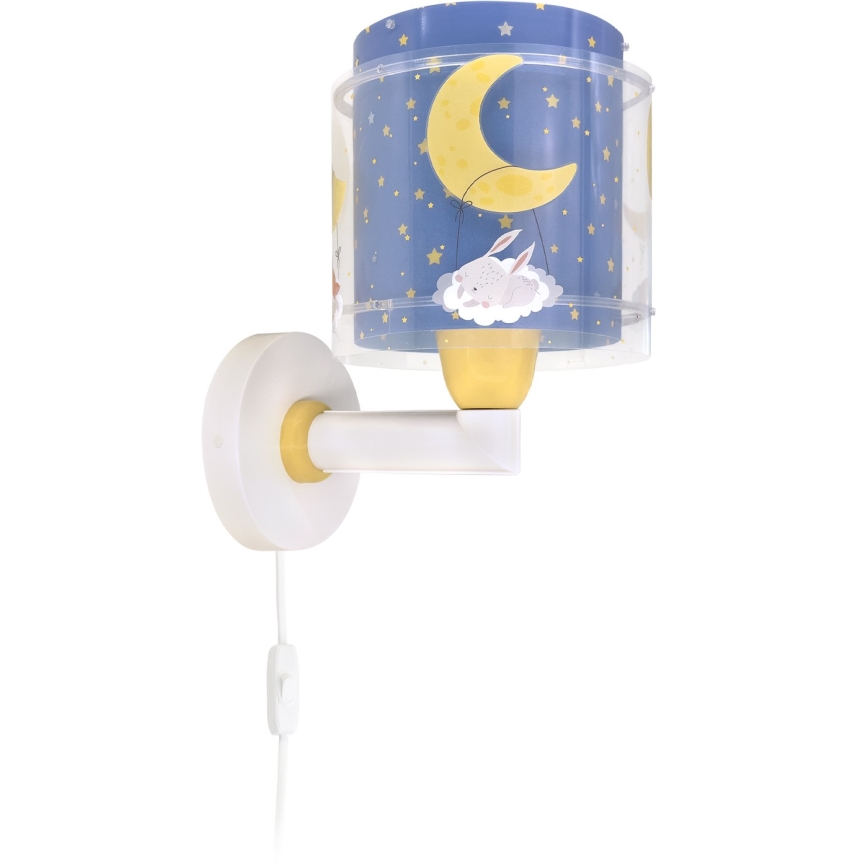 Dalber 76639 - Dětská nástěnná lampa MOON DREAMS 1xE27/15W/230V modrá