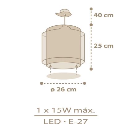 Dalber 76872 - Dětský lustr BABY CHICK 1xE27/15W/230V