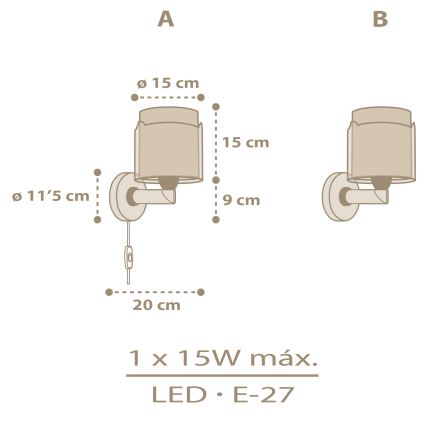 Dalber 76879 - Dětské nástěnné svítidlo BABY CHICK 1xE27/15W/230V