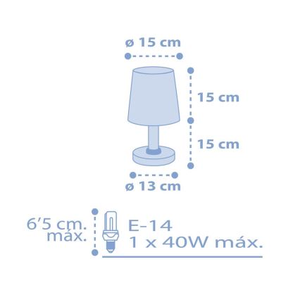 Dalber 82211T - Dětská lampička STAR LIGHT 1xE14/40W/230V modrá