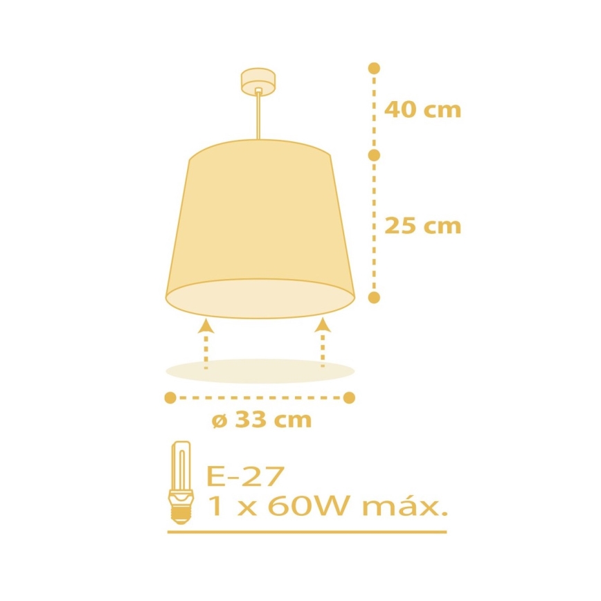 Dalber 82212A - Dětský lustr STAR LIGHT 1xE27/60W/230V žlutá
