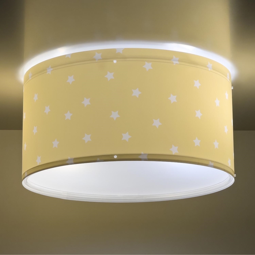 Dalber 82216A - Dětské stropní svítidlo STAR LIGHT 2xE27/60W/230V žlutá