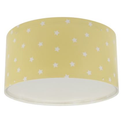 Dalber 82216A - Dětské stropní svítidlo STAR LIGHT 2xE27/60W/230V žlutá