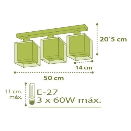 Dalber D-11673 - Dětské stropní svítidlo MY SWEET HOME 3xE27/60W/230V