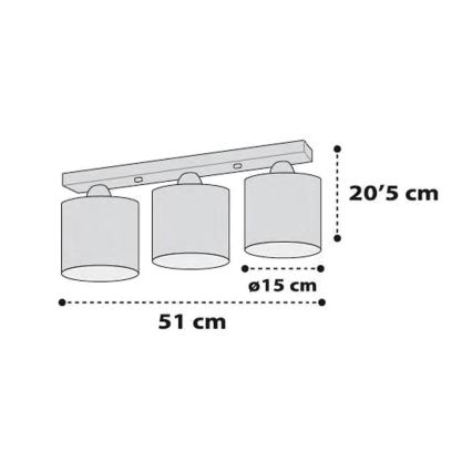 Dalber D-41413H - Dětské stropní svítidlo CLOUDS 3xE27/60W/230V