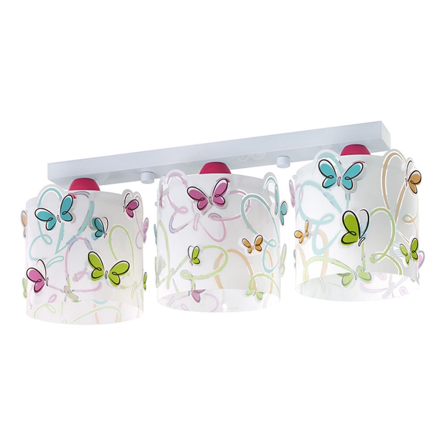 Dalber D-62143 - Dětské stropní svítidlo BUTTERFLY 3xE27/60W/230V