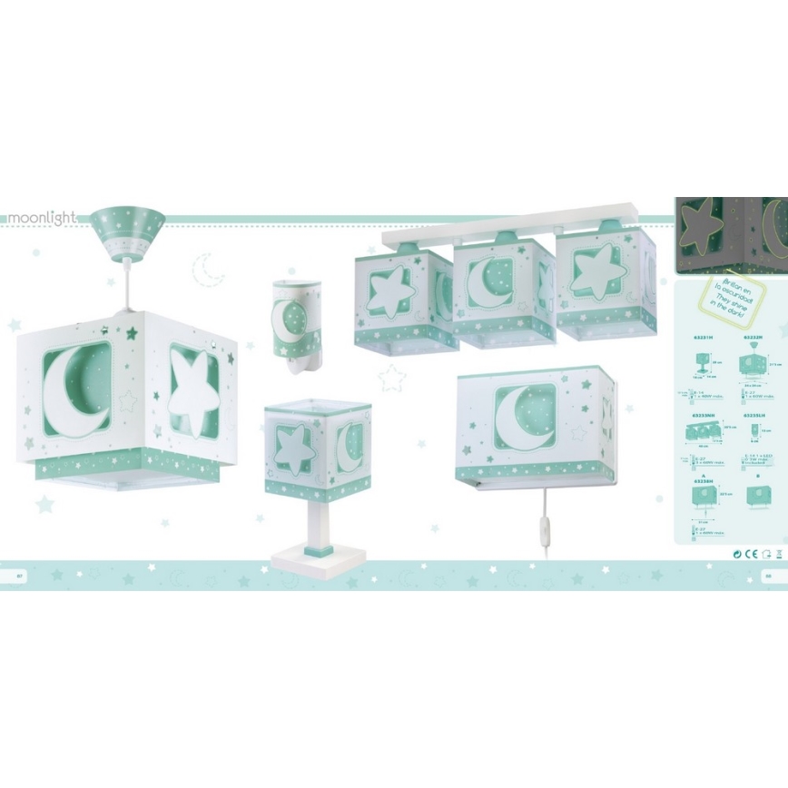 Dalber D-63233NH - Dětské stropní svítidlo MOONLIGHT 3xE27/60W/230V