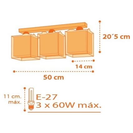 Dalber D-73453 - Dětské stropní svítidlo DINOS 3xE27/60W/230V