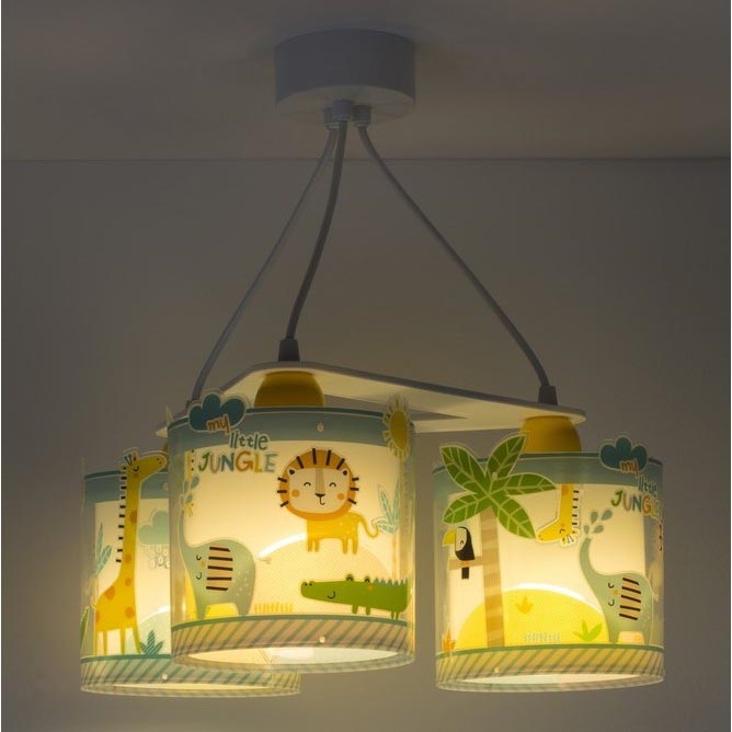Dalber D-76114 - Dětský lustr MY LITTLE JUNGLE 3xE27/15W/230V