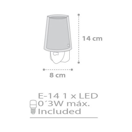 Dalber D-81215E - LED noční světlo STARS 1xE14/0,3W/230V