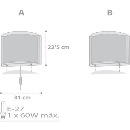 Dalber D-81218E - Dětské nástěnné svítidlo STARS 1xE27/60W/230V