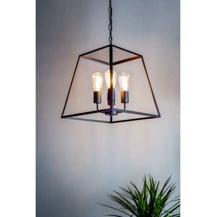 Där Lighting ACA8622 - Lustr na řetězu ACADEMY 4xE27/60W/230V černá