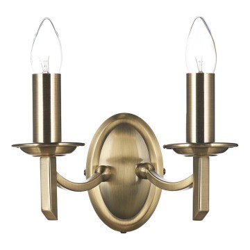Där Lighting AMB0975 - Nástěnné svítidlo AMBASSADOR 2xE14/40W/230V mosaz