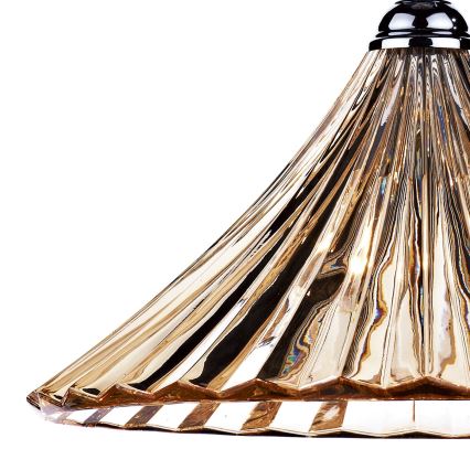 Där Lighting ARD866 - Lustr na řetězu ARDECHE 1xE27/60W/230V mosaz/kouřová hnědá