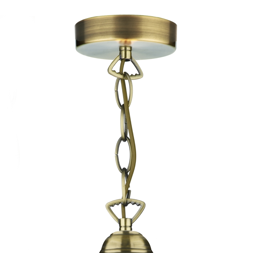 Där Lighting ARD866 - Lustr na řetězu ARDECHE 1xE27/60W/230V mosaz/kouřová hnědá