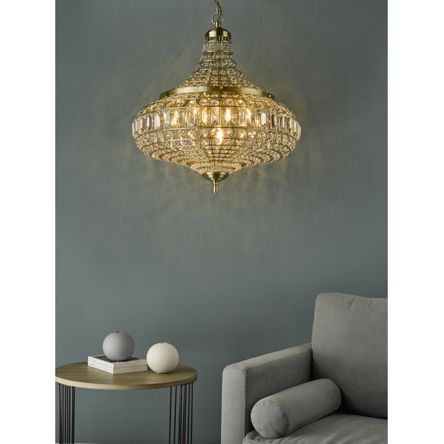 Där Lighting ASM0675 - Lustr na řetězu ASMARA 6xE14/40W/230V mosaz
