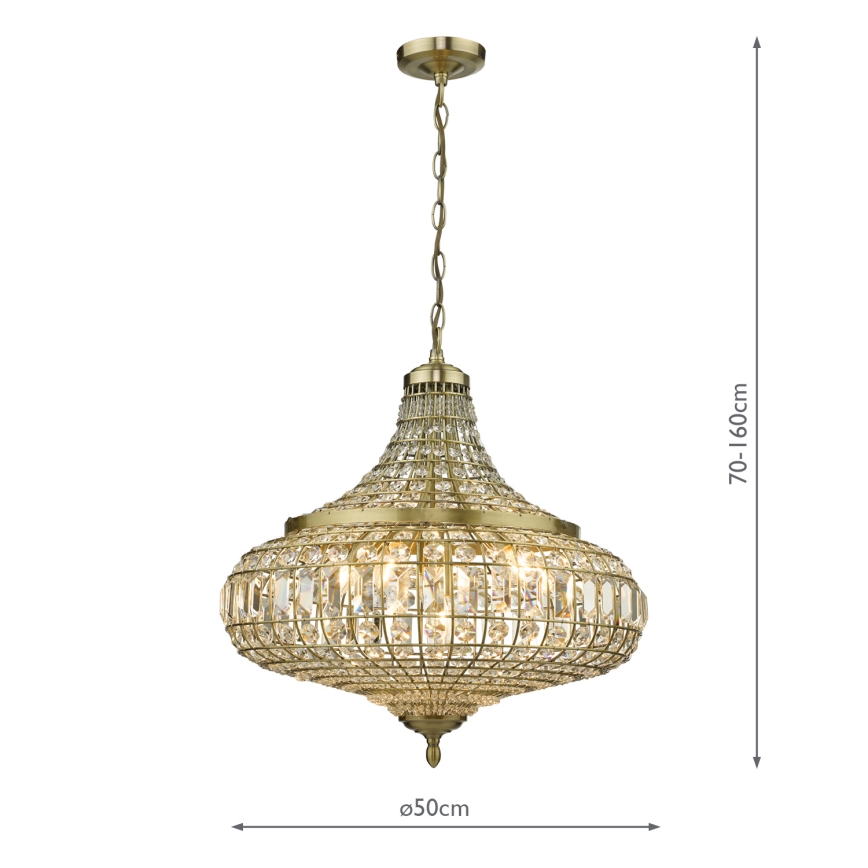 Där Lighting ASM0675 - Lustr na řetězu ASMARA 6xE14/40W/230V mosaz