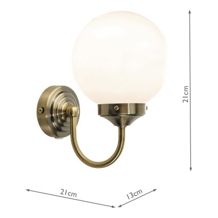 Där Lighting BAR0775 - Koupelnová nástěnná lampa BARCLAY 1xE14/40W/230V IP44 mosaz