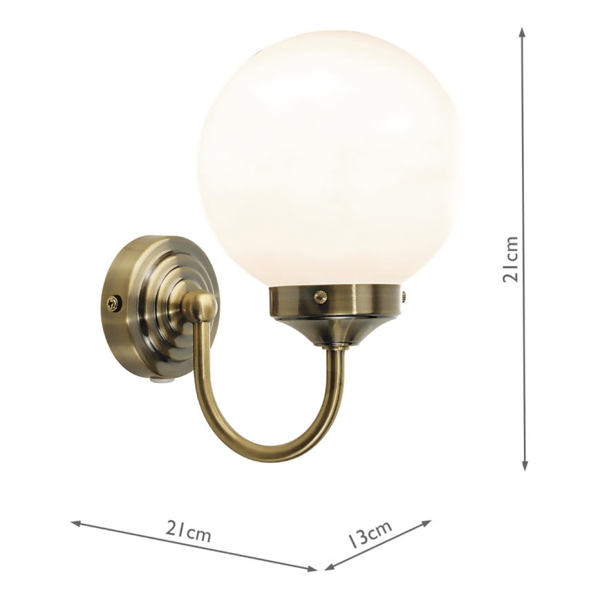 Där Lighting BAR0775 - Koupelnová nástěnná lampa BARCLAY 1xE14/40W/230V IP44 mosaz
