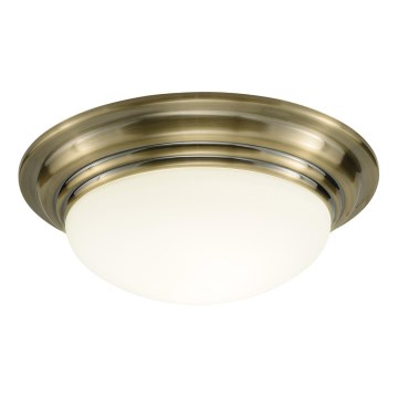 Där Lighting BAR5075 - Koupelnové stropní svítidlo BARCLAY 1xE27/60W/230V pr. 38 cm mosaz